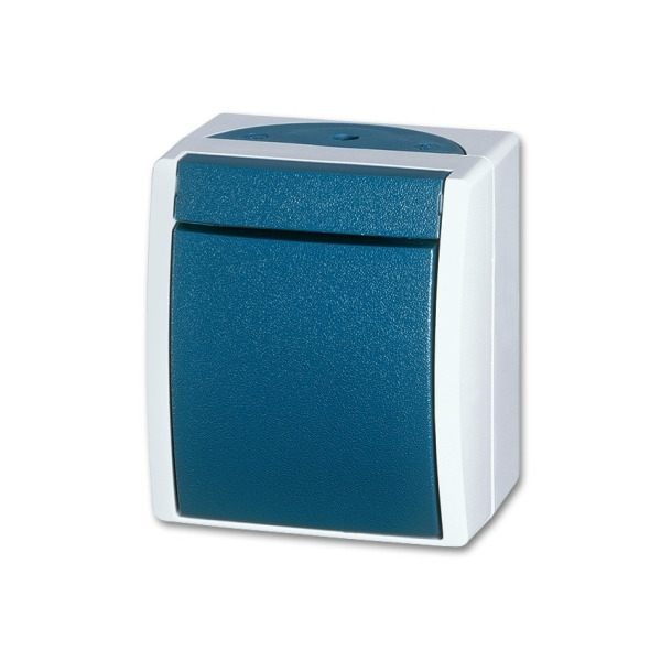 Busch-Jaeger 2601/6 W-53 Wippschalter Aus- und Wechselschaltung grau/blaugrün 2CKA001085A1603