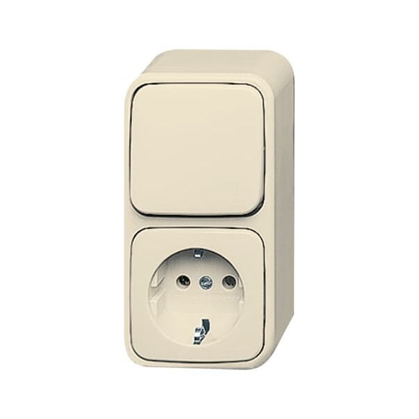 Busch-Jaeger 2601/6/2300 EAP Kombination Schuko Steckdose mit Wippschalter Aus- und Wechselschaltung 2CKA001641A0174