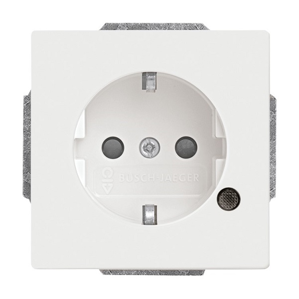 Busch-Jaeger 20 EUCBL-84 Schuko-Steckdose mit LED Kontrolllicht studioweiß 2CKA002013A5286