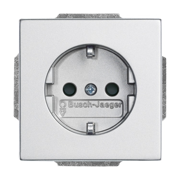 Busch-Jaeger 20 EUCBLI-83 Schuko-Steckdose Busch-steplight® mit Nachtorientierungslicht alusilber 2CKA002013A5293
