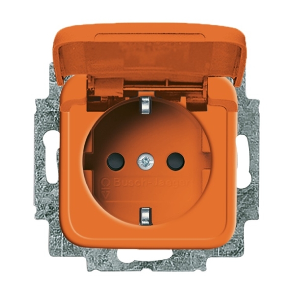Busch-Jaeger 20 EUKB-14-212 Schuko-Steckdose mit Klappdeckel orange 2CKA002013A5308