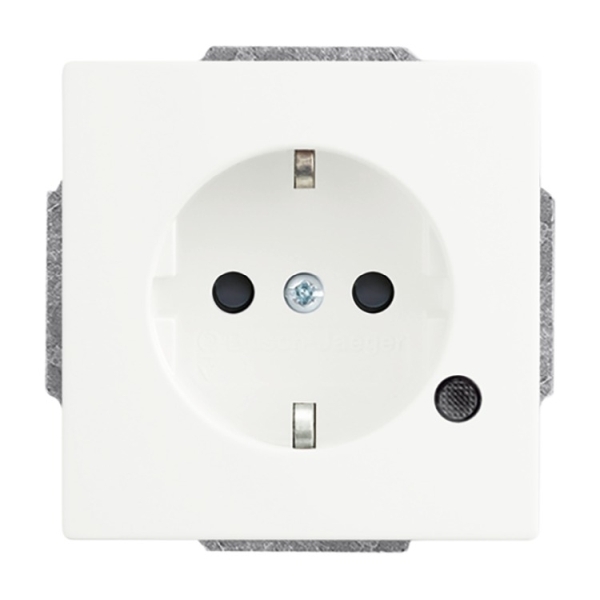Busch-Jaeger 20 EUCBL-884 Schuko-Steckdose mit LED Kontrolllicht studioweiß matt 2CKA002013A5336