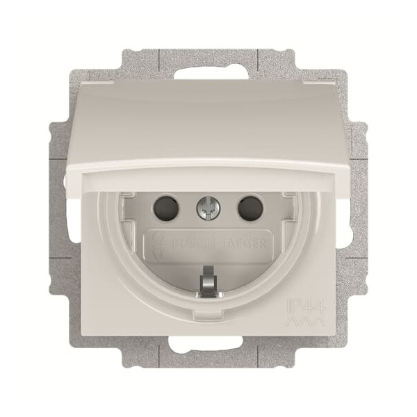 Busch-Jaeger 20 EUCKBD-914 Schuko-Steckdose mit Klappdeckel alpinweiß 2CKA002013A5446
