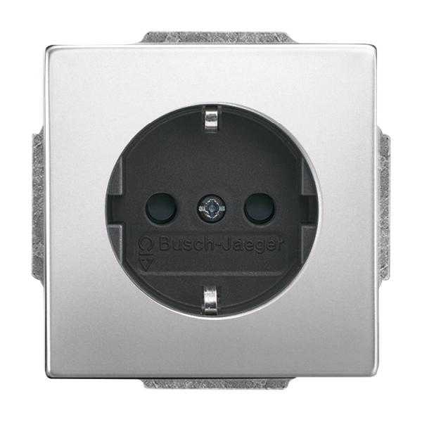 Busch-Jaeger 20 EUCBLI-866 Schuko-Steckdose Busch-steplight® mit Nachtorientierungslicht edelstahl 2CKA002013A5460