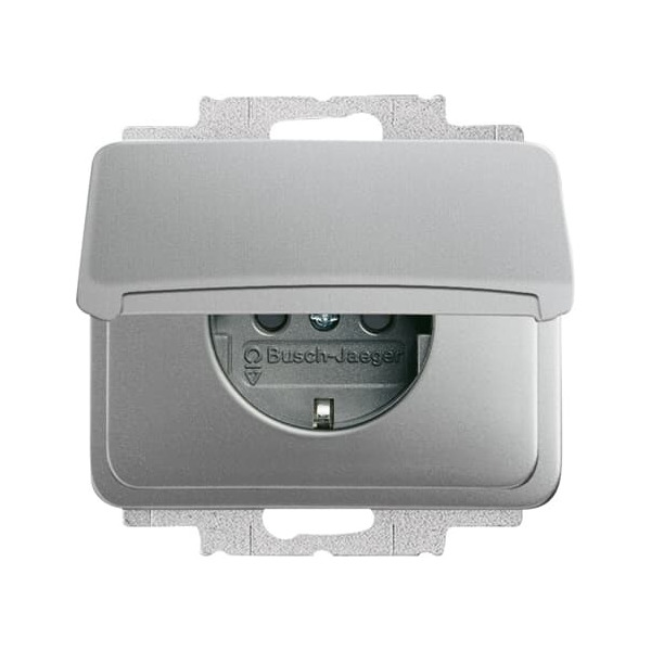 Busch-Jaeger 20 EUK-266 Schuko-Steckdose mit Klappdeckel titan 2CKA002018A1466