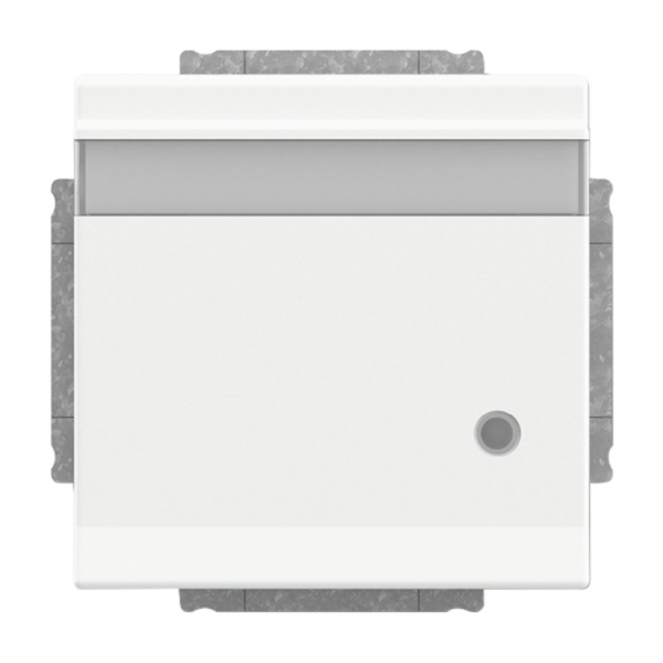 Busch-Jaeger 20 EUKNBL-884 Schuko-Steckdose mit Klappdeckel Beschriftungsfeld und LED Kontrolllicht studioweiß matt 2CKA002018A1552