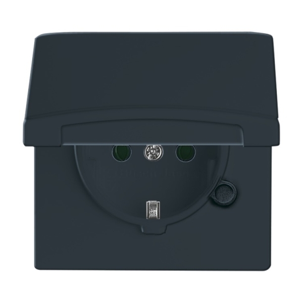 Busch-Jaeger 20 EUGK-35-101 Schuko-Steckdose mit Klappdeckel anthrazit 2CKA002064A0290