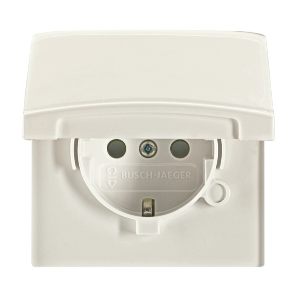Busch-Jaeger 20 EUGKB-32-101 Schuko-Steckdose mit Klappdeckel cremeweiß 2CKA002064A0292