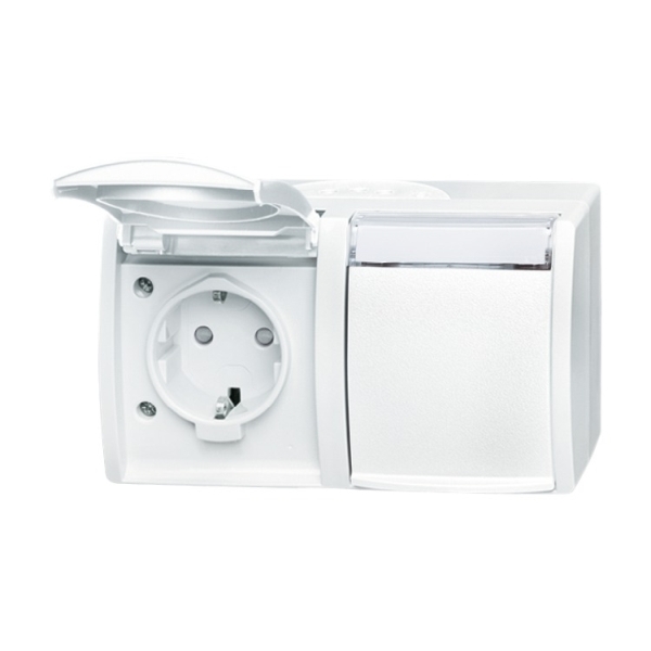 Busch-Jaeger 20/2 EBW-54 Schuko Steckdose mit erhöhtem Berührungsschutz alpinweiß 2CKA002084A0723