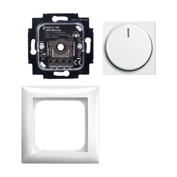 Busch-Jaeger 6523 UJ-914-102 Busch-Drehdimmer LED Komplettset alpinweiß 2CKA006512A0349