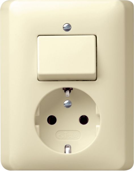 Gira 017601 Kombi AusWe/SCHUKO Vollpl. Standard 55 Cremeweiß