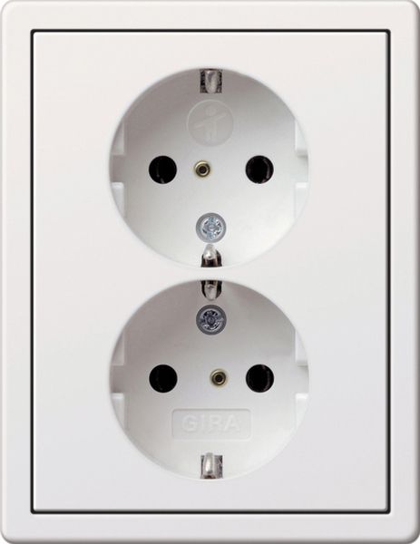 Gira 0783112 2f-SCHUKO-Steckd. SP + Rahmen Flächenschalter Reinweiß