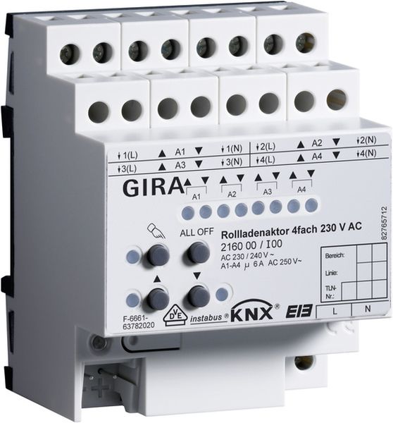 Gira 216000 Rollladenaktor 4f AC 230 V Hand KNX REG