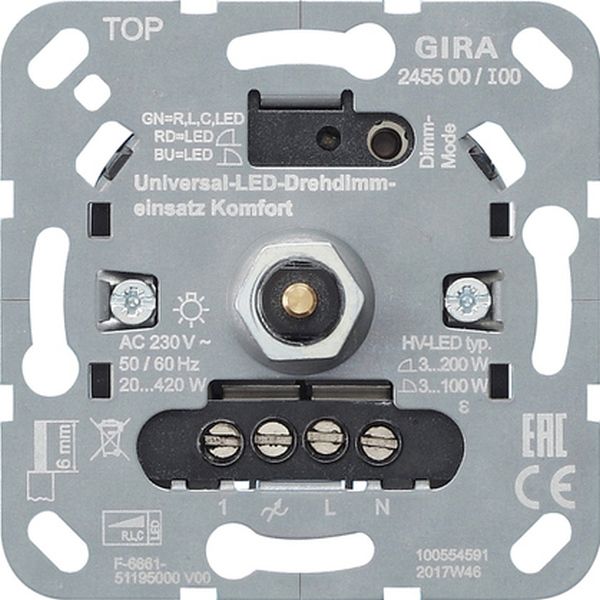 Gira 245500 S3000 Uni-LED-Drehdimmeins. Komfort Einsatz