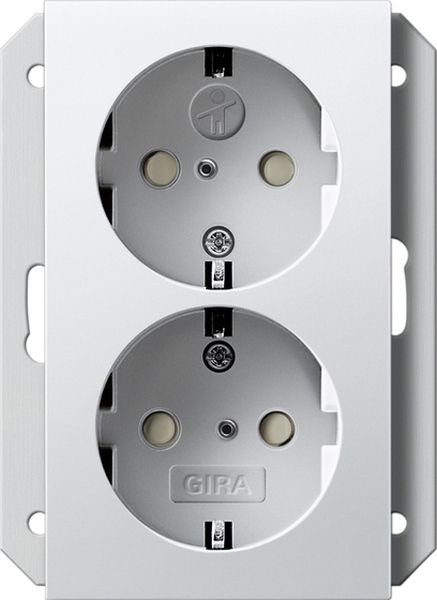Gira 273103 2f-SCHUKO-Steckd. SP f. UP-Dose 1f System 55 Reinweiß