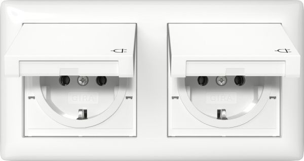 Gira 415803 SCHUKO-Steckd. KD + Set IP44 + Rahmen 2f Standard 55 Reinweiß