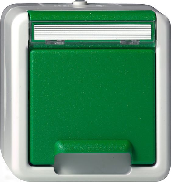 Gira 4440307 SCHUKO-Steckd. KD + BSF WG AP Grün