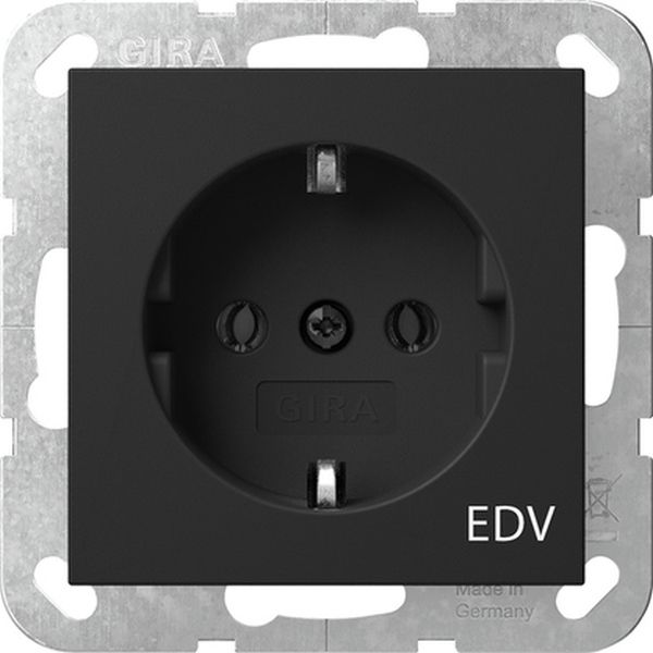 Gira 4458005 SCHUKO-Steckd. Aufdruck EDV System 55 Schwarz m