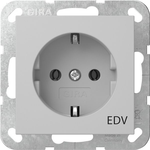 Gira 4458015 SCHUKO-Steckd. Aufdruck EDV System 55 Grau m