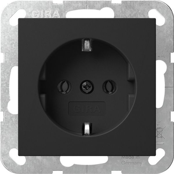 Gira 4466005 SCHUKO-Steckd. o.Kr. System 55 Schwarz m