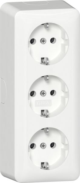 Gira 478913 3f-SCHUKO-Steckd. + Montagepl. AP Reinweiß