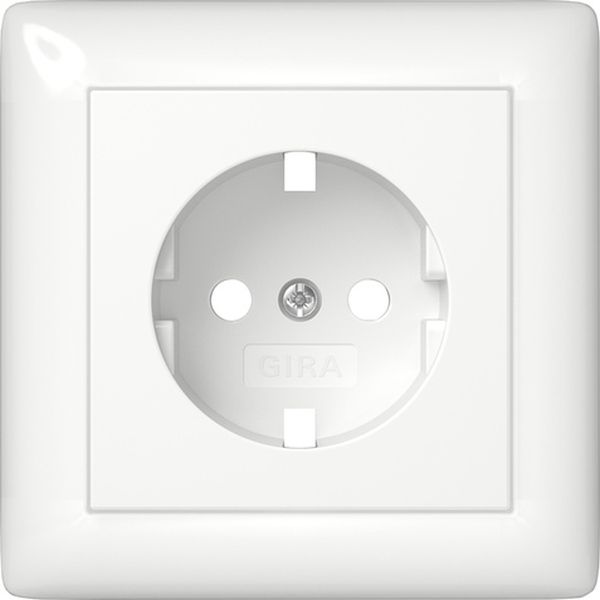 Gira 492903 Abd. SCHUKO-Steckd. Vollpl. System 55 Reinweiß