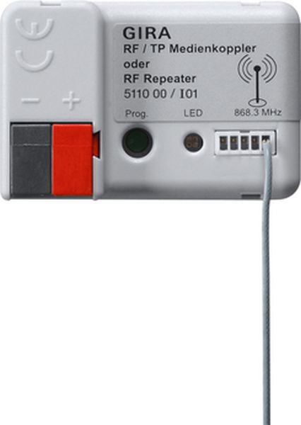Gira 511000 RF/TP Medienkoppler/RF Repeater KNX