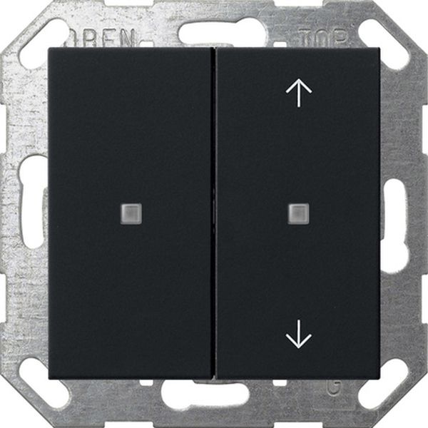 Gira 5175005 Taster Wippe 2f unbedruckt/Pfeile OneKNX System 55 Schwarz m