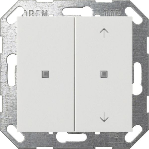 Gira 517527 Taster Wippe 2f unbedruckt/Pfeile OneKNX System 55 Reinweiß m