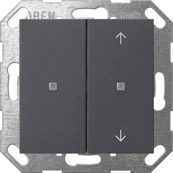Gira 517528 Taster Wippe 2f unbedruckt/Pfeile OneKNX System 55 Anthrazit
