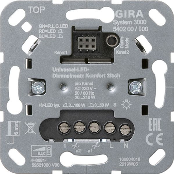 Gira 540200 S3000 Uni-LED-Dimmeins. Komfort 2f Einsatz