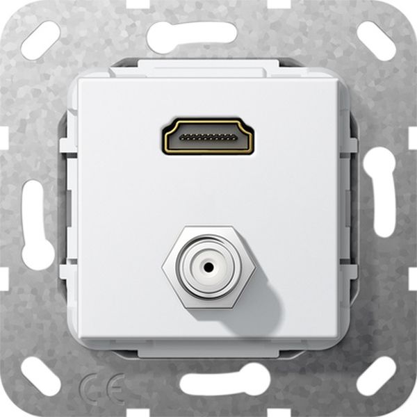 Gira 567503 HDMI SAT-F-Buchse Kpl. Einsatz Reinweiß