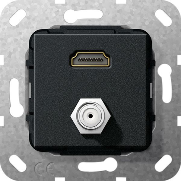 Gira 567510 HDMI SAT-F-Buchse Kpl. Einsatz Schwarz m