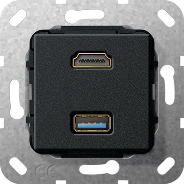Gira 567810 HDMI USB 3.0 A Kpl. Einsatz Schwarz m