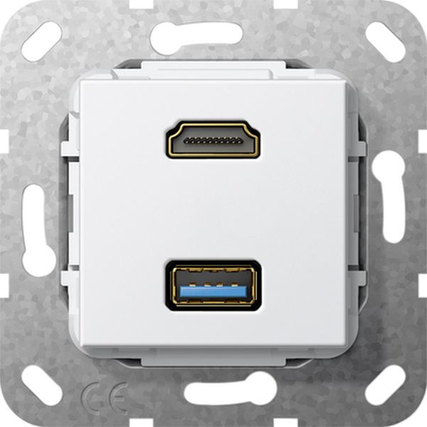 Gira 567903 HDMI USB 3.0 A K-Peitsche Einsatz Reinweiß