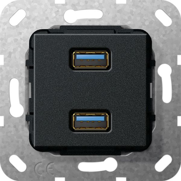 Gira 568410 USB 3.0 A 2f Kpl. Einsatz Schwarz m