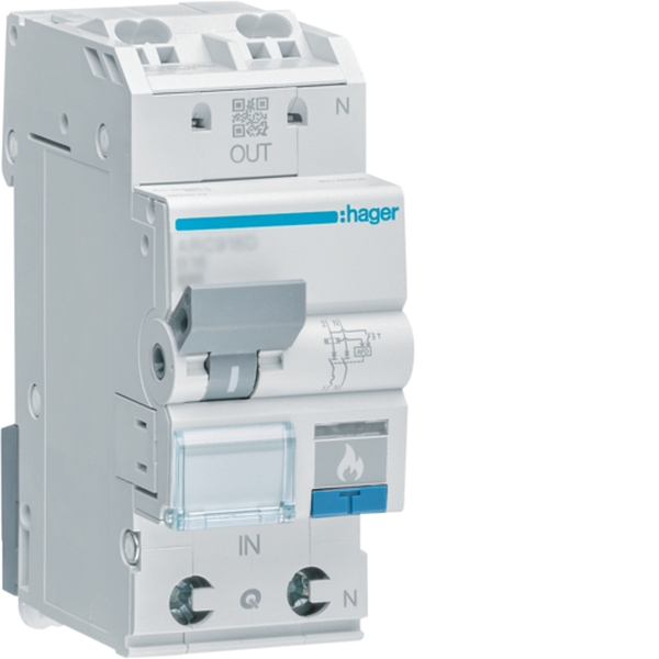 Hager ARC913D Fehlerlichtbogen-Schutzeinrichtung AFDD mit LS-Schalter 1P+N 6kA B-13A 2TE