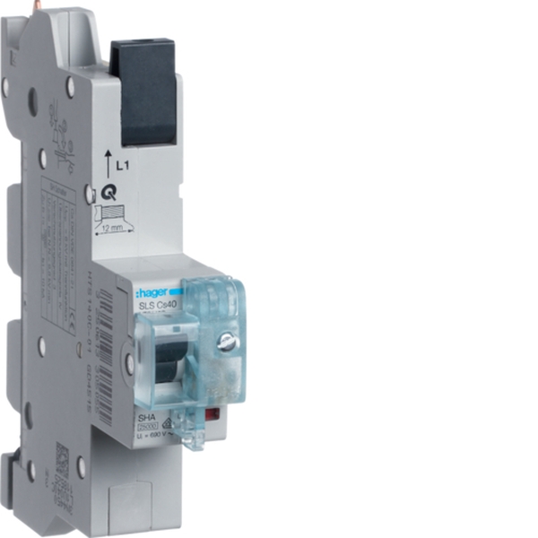 Hager HTS140C SLS Schalter 1-polig Cs-Charakteristik 40A für Sammelschiene QuickConnect