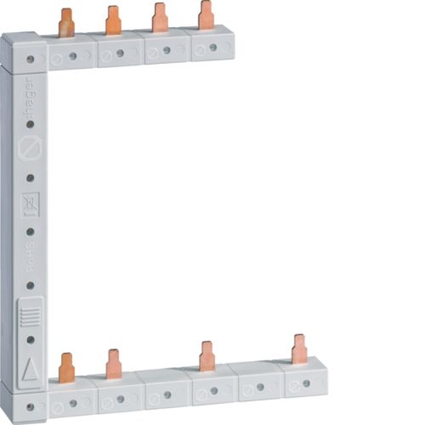Hager KCF863R Phasenschiene senkrecht 63A rechts L1L2L3N zu L1N-L2N-L3N 125mm 2-reihig