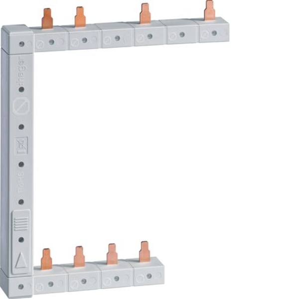 Hager KCF963R Phasenschiene senkrecht 63A rechts L1N-L2N-L3N zu L1L2L3N 125mm 2-reihig