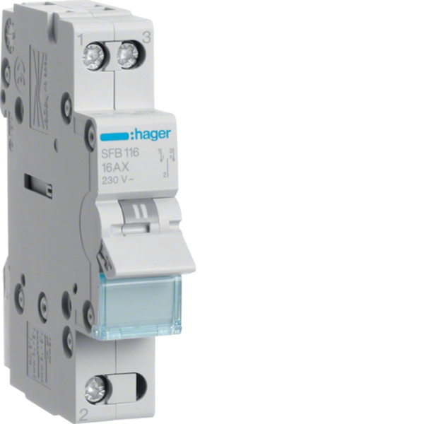 Hager SFB116 Gruppenschalter 16A 1 Schließer 230V AC 1PLE