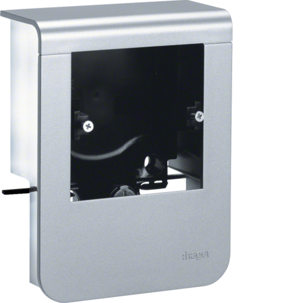 Hager SL20080901D1 Geräteträger universal design für UP-Geräte mit Rahmen SL 20x80mm Dekor Alu