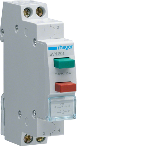 Hager SVN391 Doppeltaster 16A 1 Schließer + 1 Öffner 230V AC 1PLE