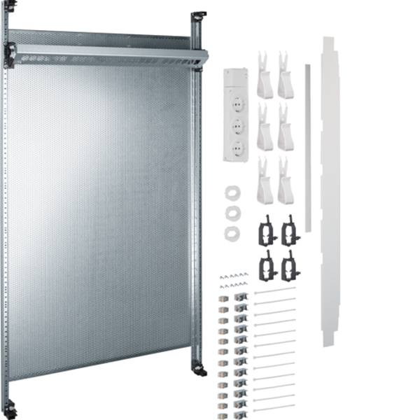 Hager UF221NW Komplettfeld Multimedia universZ 900mm 2-feldig mit 12xPatchmodulen RJ45