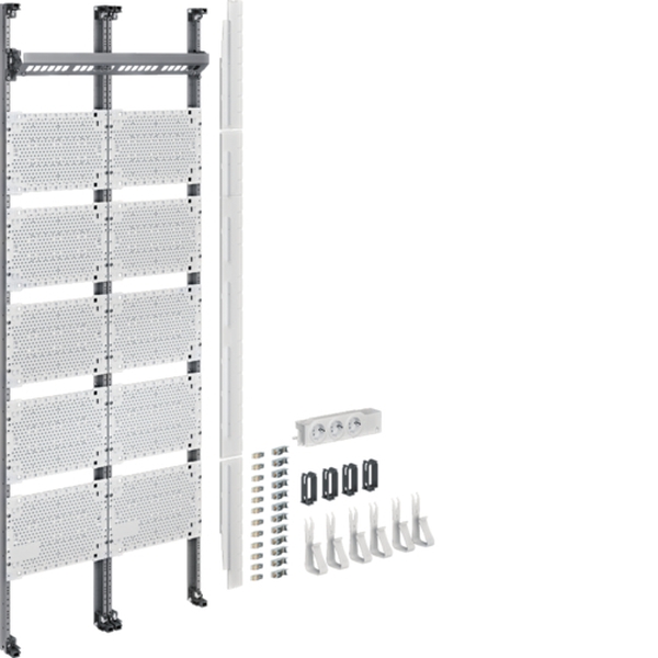 Hager UF521NW Komplettfeld Multimedia universZ 1350mm 2-feldig mit 12xPatchmodulen RJ45