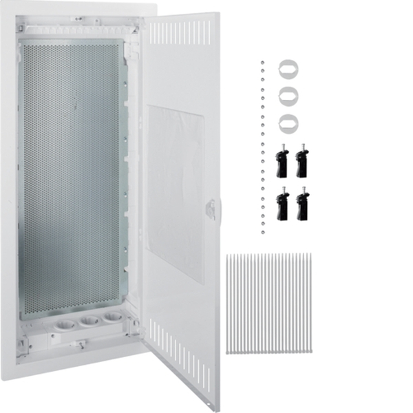 Hager VH48MMV Multimediaverteiler für Homeway Hohlwand 4-reihig geschlitzte Stahlblechtür