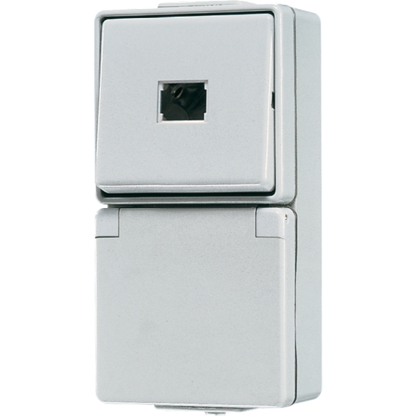 Jung 671W Schuko-Steckdose 16A 250V mit Taster 10A 250V (ohne Kalotte) WG 600