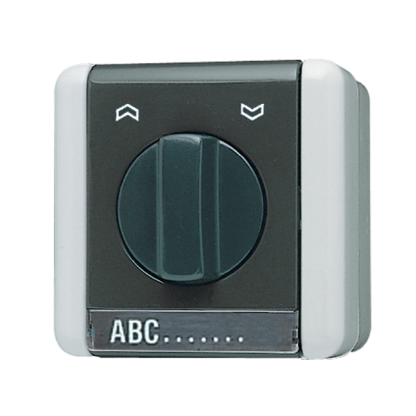Jung 834.10W Jalousie-Drehschalter 1-polig (1 Antrieb) 10AX 250V mit Schriftfeld IP44 WG 800