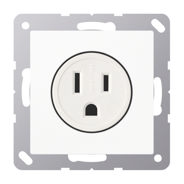 Jung A521-15WW Steckdose US-Norm NEMA 15A 125V Schraubklemmen ohne Krallen Thermoplast Serie AS/A alpinweiß