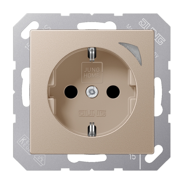 Jung BTA1521SECH JUNG HOME Schuko Steckdose 16A 250V Energy Schraubklemmen mit Funktionsanzeige integrierter erhöhter Berührungsschutz SAFETY+ Thermoplast